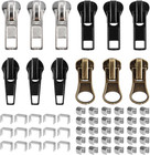 12 Pcs Zipper Repair Kit, #5 Lockable Sliders, Zipper Pull Replacement, Bottom
