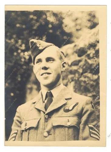 WW2 photo RAF Air Gunner Sgt, July 1944, Royal Air Force aircrew, military