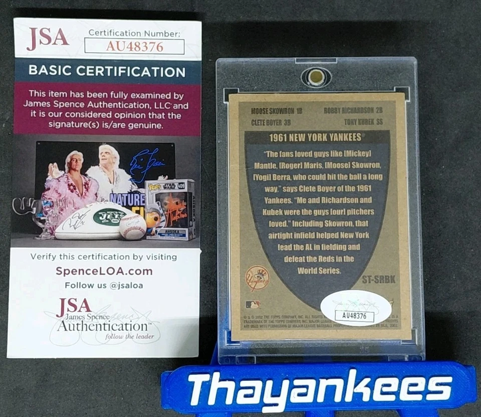 Topps Super Teammates N.Y Yankees 2002 #ST-SRBK firmado por todos los jugadores JSA auténtico Foto 2 de 4