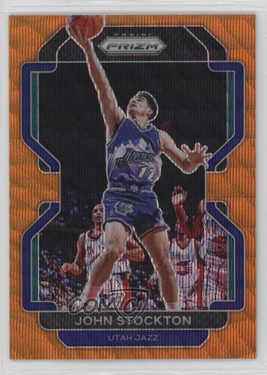 2021-22 Panini Prizm Orange Wave Prizm 26/60 John Stockton #267 HOF hs9