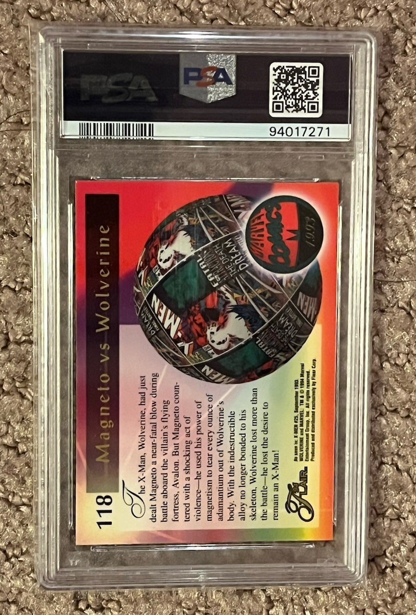 1994 Marvel Flair #118 Wolverine Defeated Fleer '94 Flair PSA 10 GEM MT view 2