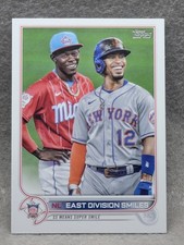 2022 Topps #98 NL East Division Smiles Jazz Chisholm Jr / Francisco Lindor j^S