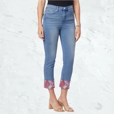 DG2 by Diane Gilman Flex Stretch Denim Ankle Accent Ankle Jean Sz 10T NWTS