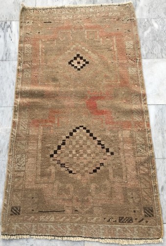 Vintage Afghan Rug Hand Knotted Maldar Baloch Wool Area Rug 2x4 ft Free Ship
