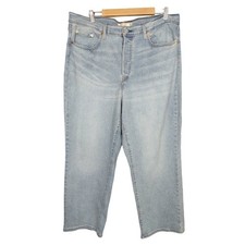 Levi's Ribcage Straight Ankle Jeans Plus Sz 18W Light Wash Button Fly