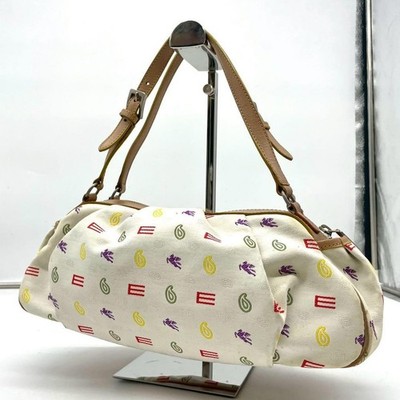 Etro Multicolor Leather PVC Shoulder Handbag Auth