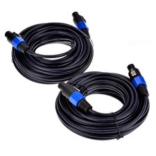 2Pack 100 ft Male Speakon to Speakon Cables, Professional 12 Guage AWG Audio