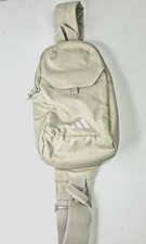 adidas Essentials 3 Sling Crossbody Bag with Carabiner and Multi-Pocket Beige
