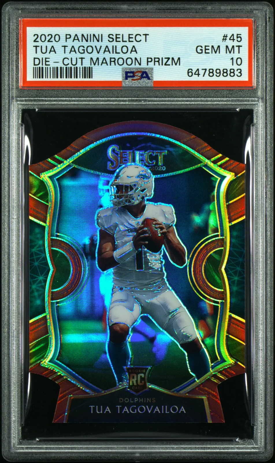 2020 Panini Select Tua Tagovailoa Die Cut Maroon Prizm #45 PSA 10