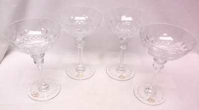 Rogaska Gallia Margarita Glasses 24% Crystal Group of 4