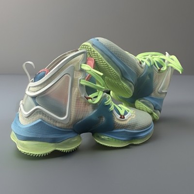 Nike LeBron 19 Tropical Dutch Blue Lime Glow DC9339-400 Men's Size 9 XIX