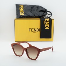 Fendi FE40175F 66F Red/Brown Gradient 56-17-145 Sunglasses New Authentic
