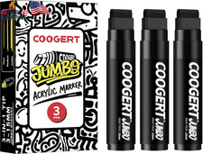 3 Black Jumbo Poster Markers 15mm Thick Permanent Acrylic