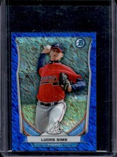 2014 Bowman Lucas Sims Chrome Scout Top 5 Mini Shimmer Refractor Blue #/250