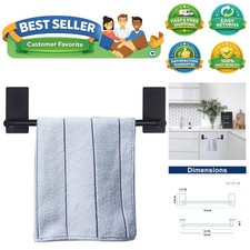Self Adhesive Bathroom Towel Bar- Stainless Steel Bath Wall Shelf Rack Hangin...