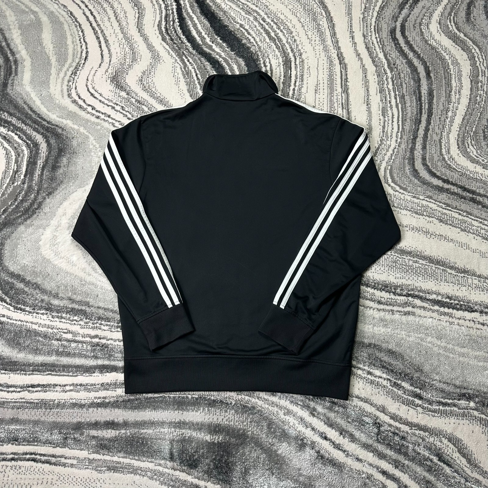 VTG Adidas Firebird Oversized Large Black Funnel Neck Tracksuit Top Track Jacket image 8