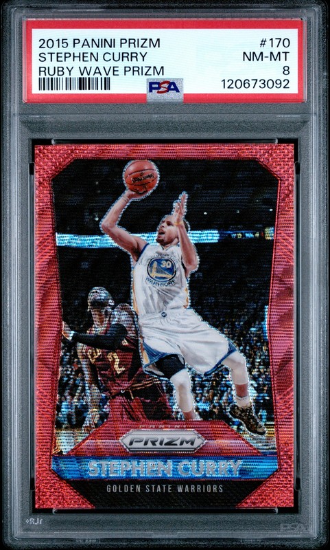 2015 PANINI PRIZM RUBY WAVE PRIZM #170 STEPHEN CURRY 220/350 PSA 8