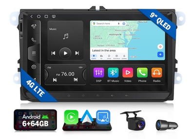 9'' 6+64GB Android Autoradio für VW Jetta Golf Passat Navi Radio CarPlay Dynaudio