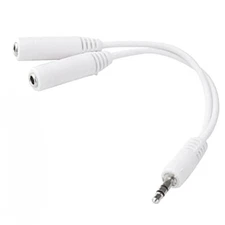 3.5mm Stereo Male Plug to Dual Female Jack Shielded Audio Splitter Y Cable 6"