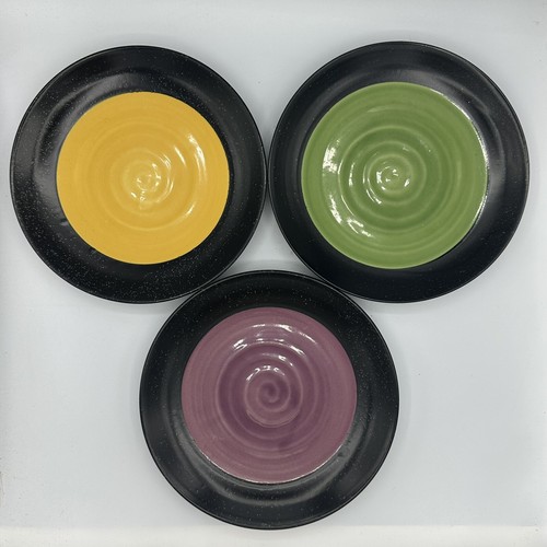 "Lote de 3 platos de ensalada Sakura Port Of Call 8,5"" ciruela verde amarilla" - Imagen 1 de 10