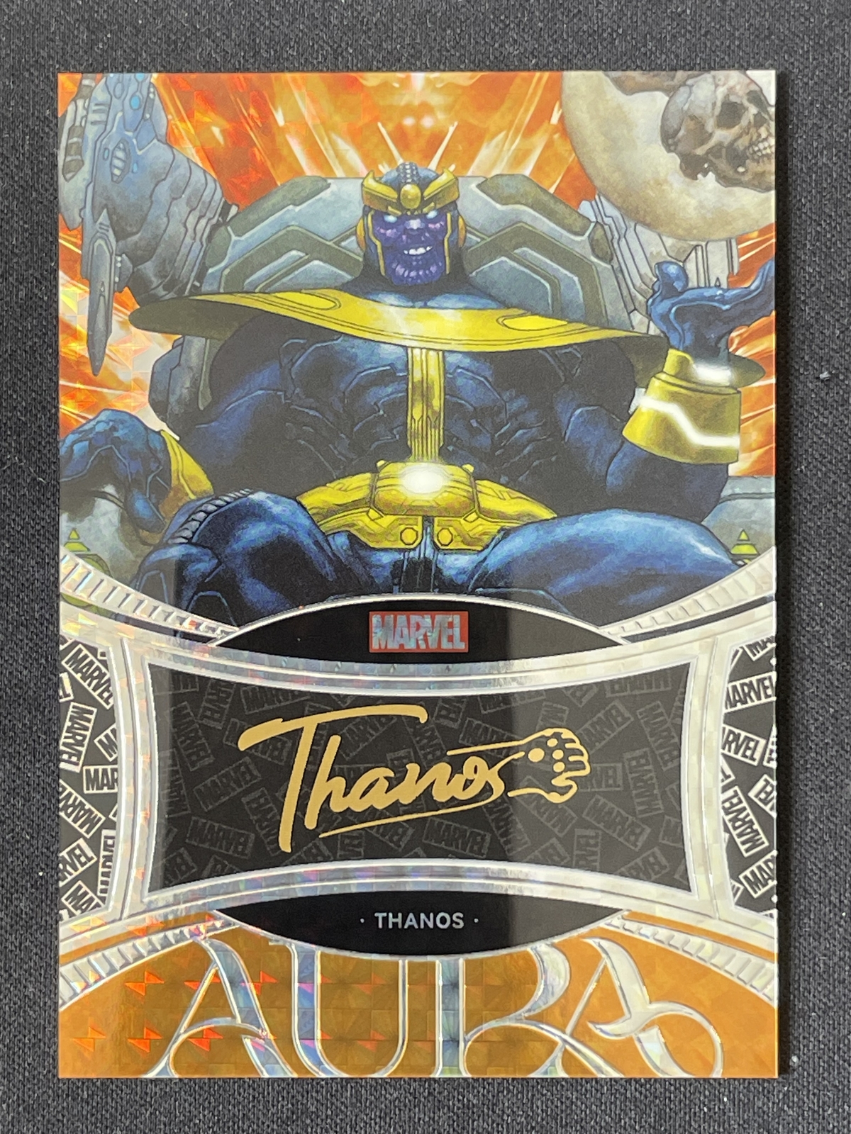 Thanos 2025 Kakawow Aura Marvel Single Script Art Auto Orange 03/75 #AM-PIO-11