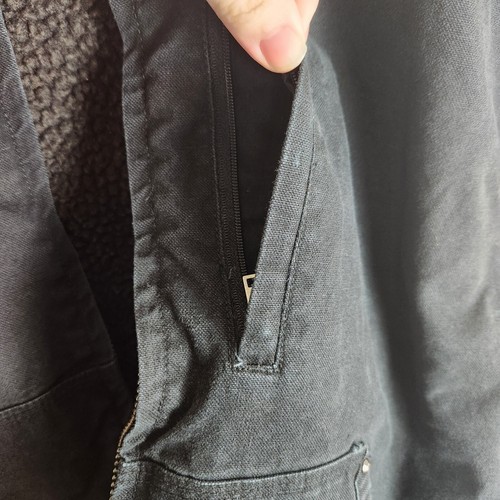Smiths Black Front-Pocket Sherpa-Lined Canvas Vest-Men size Large - Picture 7 of 15
