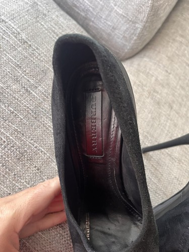 Burberry Black Suede and Rubber Platform Heels - Size 41 New - Picture 4 of 16