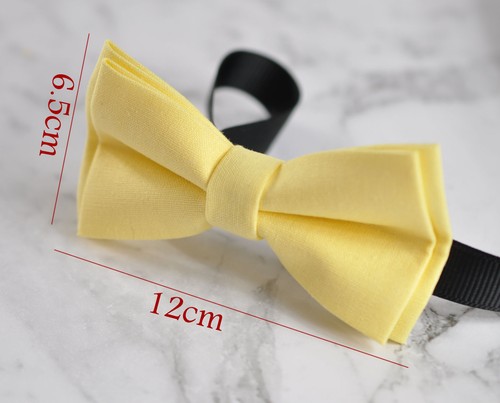 Men Women Cotton Matte Baby POPCORN Yellow Craft Bow Tie Bowtie Wedding Party - Picture 4 of 6