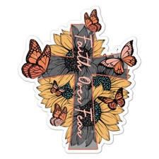 Faith Over Fear Cross Sticker Decal