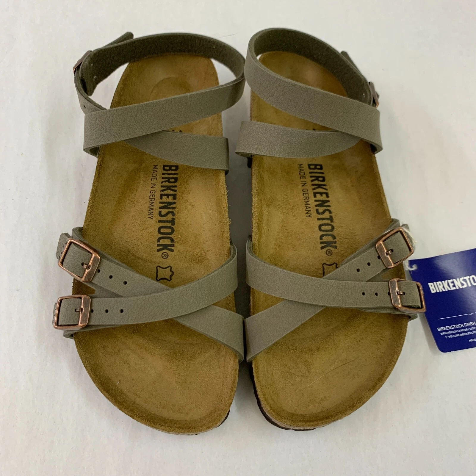 Birkenstock New w/ Box Blanca Stone Nubuck Leather Narrow Width - Select Size