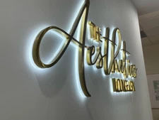 Metal 3D Back lit LED Storefront Business Logo Back light Custom 3D Letter Signs