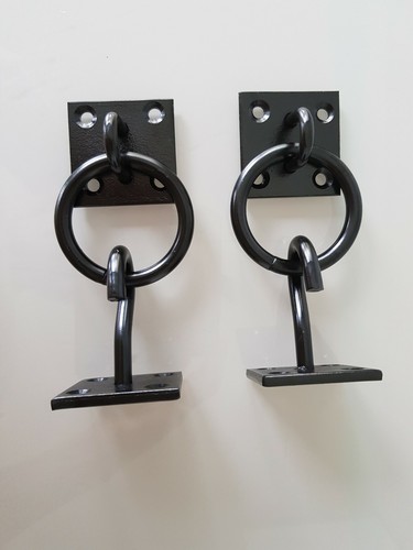 2x Hook+Chain Black Rustic Floating/Hanging Shelf Brackets With MULTIBUY Options - Picture 3 of 11