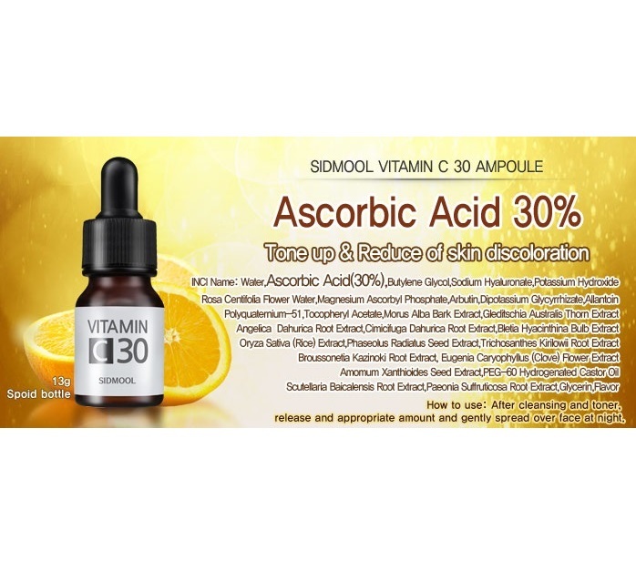 [Sidmool] Vitamin C 30 Ampoule 0.46oz Ascorbic Acid 30 Kbeauty eBay