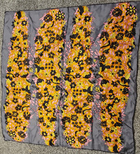 Vera Neumann Silk Floral Scarf Vintage Boho Silk Hand Rolled Japan Gift