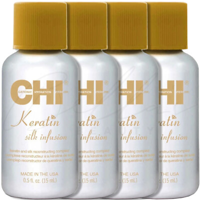 CHI Silk Infusion Keratin rekonstruktiver Komplex Serum 0,5oz/15ml *4er Pack*