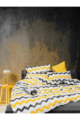 Lotus Home Zigzag Pattern Cotton Double Duvet Cover Set