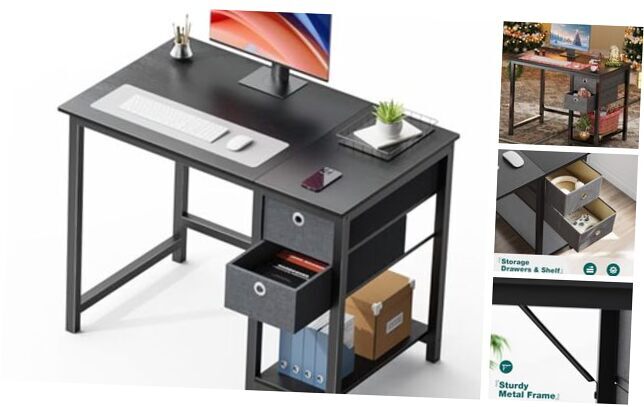 Modern Small Office Computer Desk with Storage Drawers for Simple Study Spaces-image