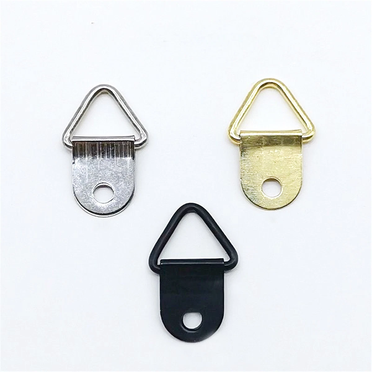 UP 100X D-Ring Hanger Triangle Hanging Hooks + Screw for Painting Picture Frame