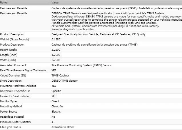 Sensor DENSO TPMS para Nissan Sentra 2007-2013 Foto 2 de 4