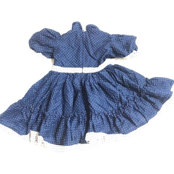 Blue Polkadot vintage handmade dress 3T - image 2