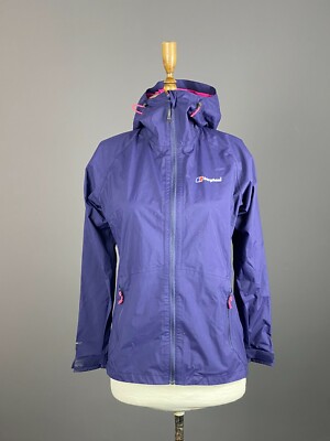 BERGHAUS Purple Full Zip High Neck Hooded Waterproof Shell Jacket Size S