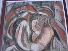 Lenore Simon Original Art Mixed Media Signed Framed 11.4in x 9.4in 0.6kg