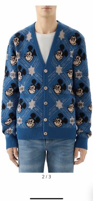 100% Authentic GUCCI x Disney Micky Mouse Jacquard Cardigan $1900+