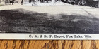 C.M. & St. P. Depot-Fox Lake , Wis-Circa 1910's-Postcard — photo 4