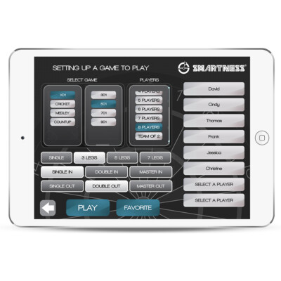 Carromco Smartness Arcadia 4.0 E-Dartboard – Bluetooth, Mit App, Für 1-8 Spieler (inkl. Pfeile)