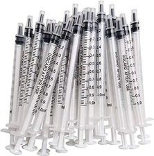 100PCS 1ml Plastic Syringes (No Needle) for Oil, Glue, Ink, Pet Feeding & More