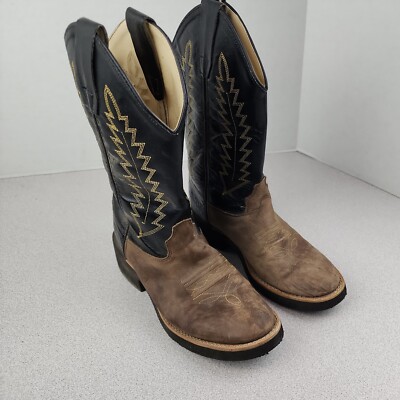 Old West Youth Western cowboy boots BROWN BLACK 1606 Y 045