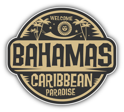 Bahamas Caribbean Paradise Car Bumper Sticker Decal 5'' x 5''