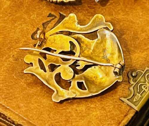 HERVORRAGENDE JUGENDSTIL BROSCHE FRANZÖSISCHER DRACHENSCHLIFF ROSE DIAMANT GOLD FIX - Bild 3 von 3