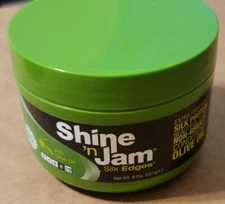 Ampro Shine 'N Jam Hair Conditioning Olive Oil Silk Edge Gel 8 Oz 